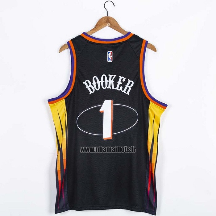 Maillot Phoenix Suns Devin Booker NO 1 75th Anniversary 2022 Noir